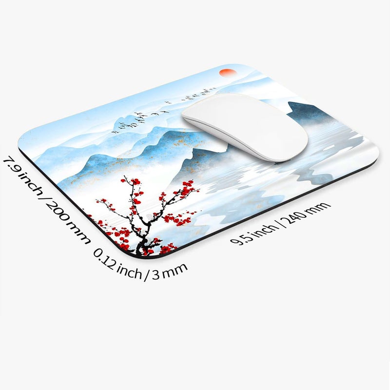 Armanza Square Mouse Pad Ink Painting Landscape, Personalized Premium-Textured Custom Mouse Mat Design, Washable Mousepad Cloth, Non-Slip Rubber Base Computer Mouse Pads for Wireless Mouse - Image 2